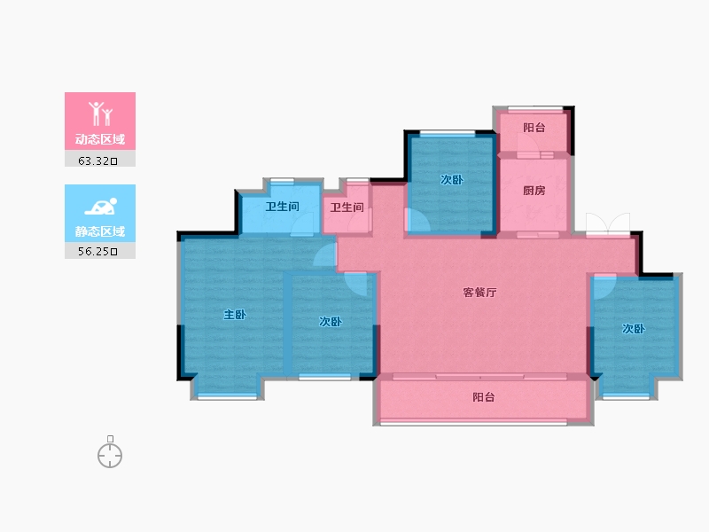 四川省-眉山市-川发芙蓉天府-107.00-户型库-动静分区