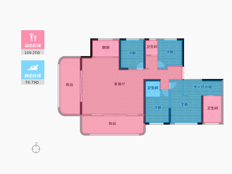 陕西省-西安市-鼎诚御峰里-150.38-户型库-动静分区