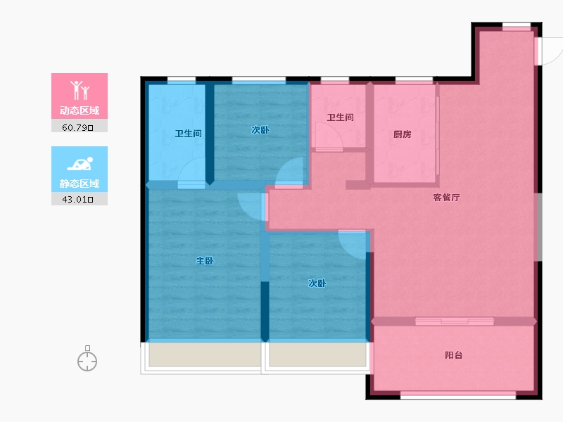 陕西省-西安市-保利阅云台-93.00-户型库-动静分区