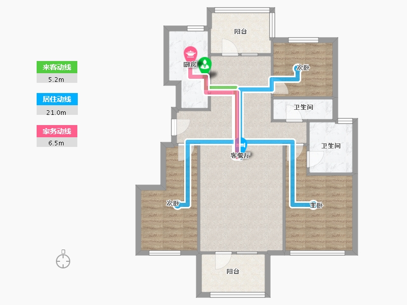 辽宁省-沈阳市-远洋仰山-90.19-户型库-动静线