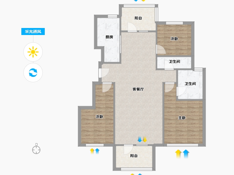 辽宁省-沈阳市-远洋仰山-90.19-户型库-采光通风