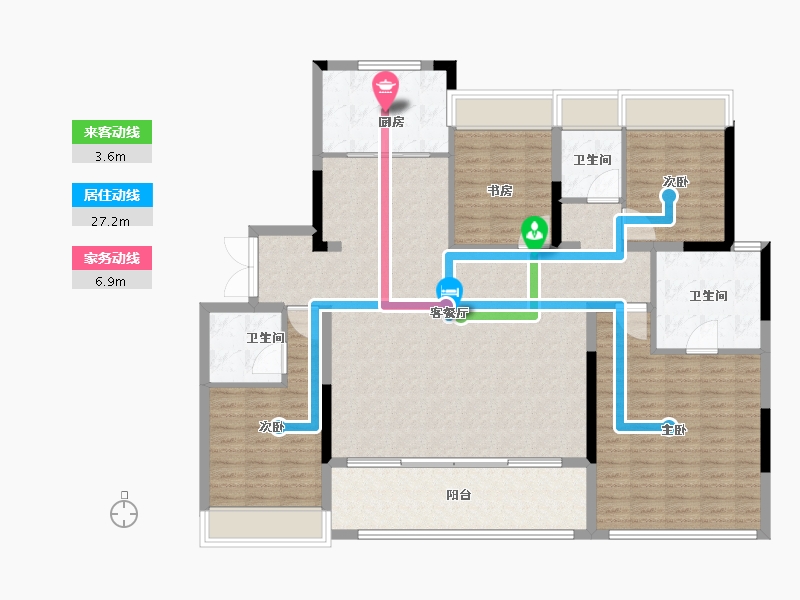 江苏省-南京市-建发缦云-145.60-户型库-动静线