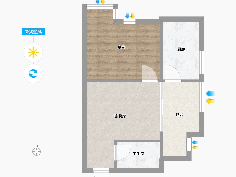 陕西省-西安市-科达东御兰汀-40.80-户型库-采光通风