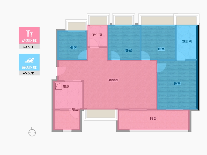 广东省-深圳市-万丰海岸城瀚府二期-97.60-户型库-动静分区