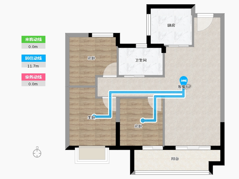 湖北省-武汉市-龙湖楚世家景粼天序-72.00-户型库-动静线