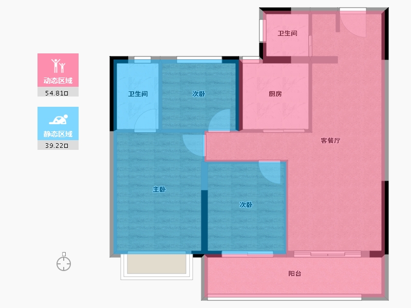 浙江省-杭州市-保利恒尊·崇璟和颂府-84.80-户型库-动静分区