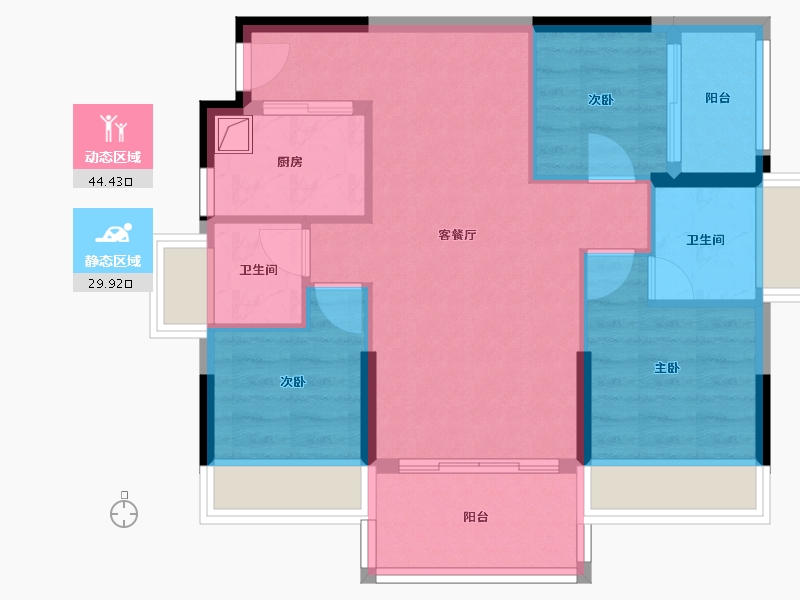 广东省-深圳市-珑湾上城花园-66.09-户型库-动静分区