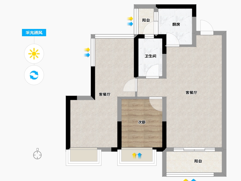 四川省-内江市-嘉宏·未来城-62.03-户型库-采光通风