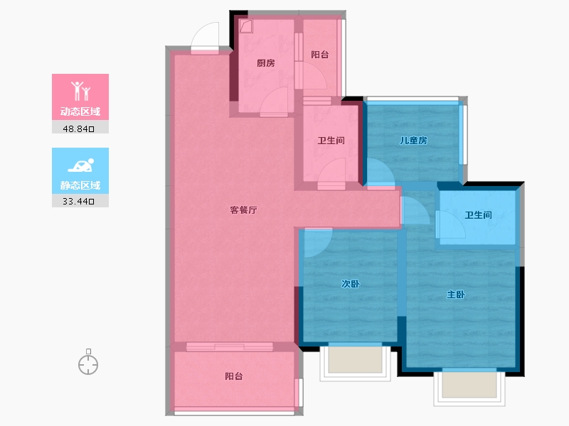 四川省-内江市-嘉宏·未来城-71.93-户型库-动静分区