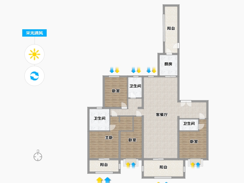 四川省-成都市-恒大天府半岛-235.00-户型库-采光通风