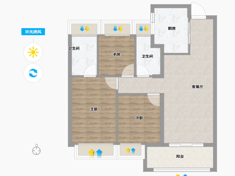 上海-上海市-中国铁建花语前湾-79.00-户型库-采光通风