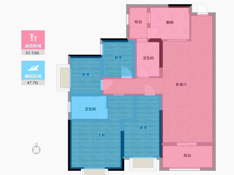 广东省-佛山市-越秀星汇瀚府-98.00-户型库-动静分区