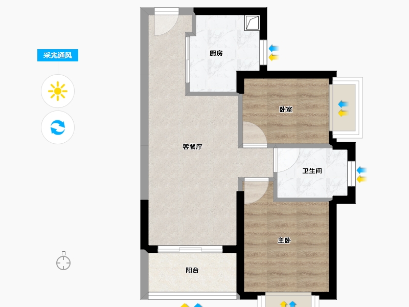 广东省-深圳市-安居梓和苑-46.30-户型库-采光通风