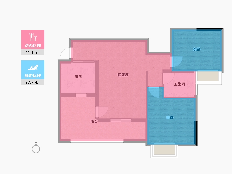 重庆-重庆市-香堤澜湾-70.72-户型库-动静分区