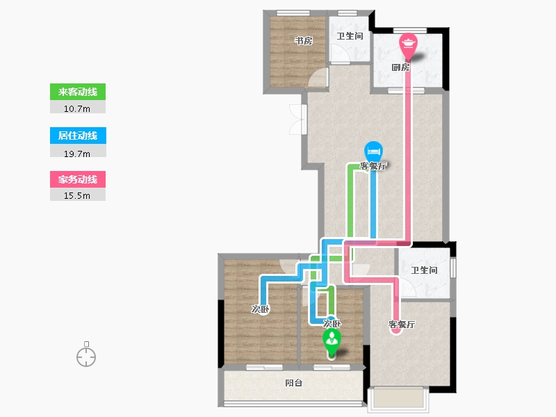 浙江省-宁波市-万科·璞拾江峯-102.91-户型库-动静线