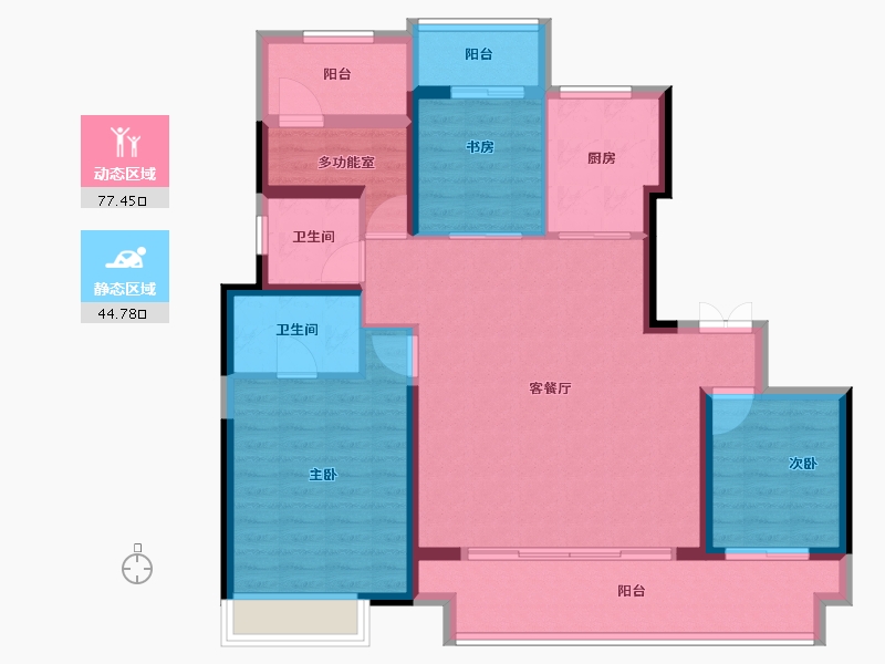 河南省-郑州市-郑轨云麓-110.02-户型库-动静分区