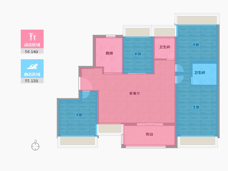 上海-上海市-保利建发印象青城-100.00-户型库-动静分区