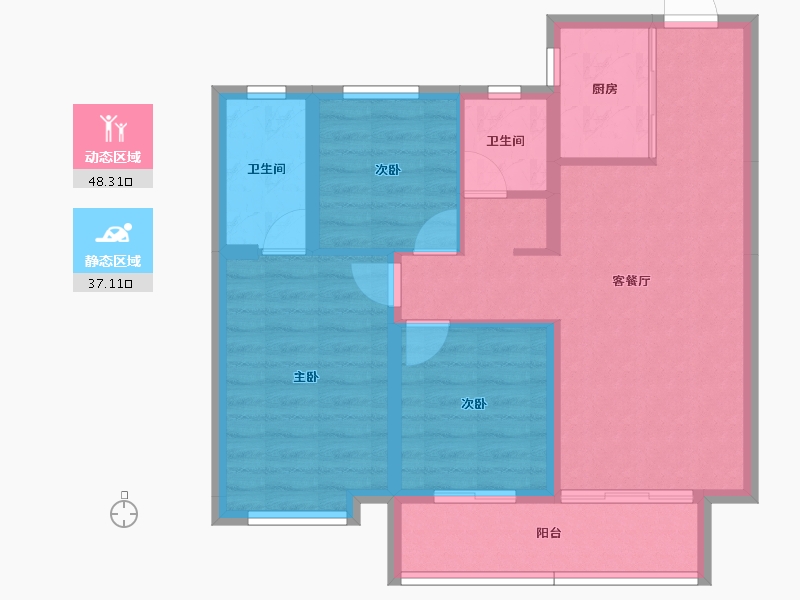 河北省-邢台市-中鼎麒麟悦-76.28-户型库-动静分区