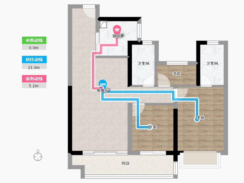 甘肃省-平凉市-静宁令牌·天悦-73.87-户型库-动静线