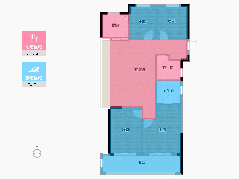 浙江省-杭州市-大华沄萃府-94.09-户型库-动静分区