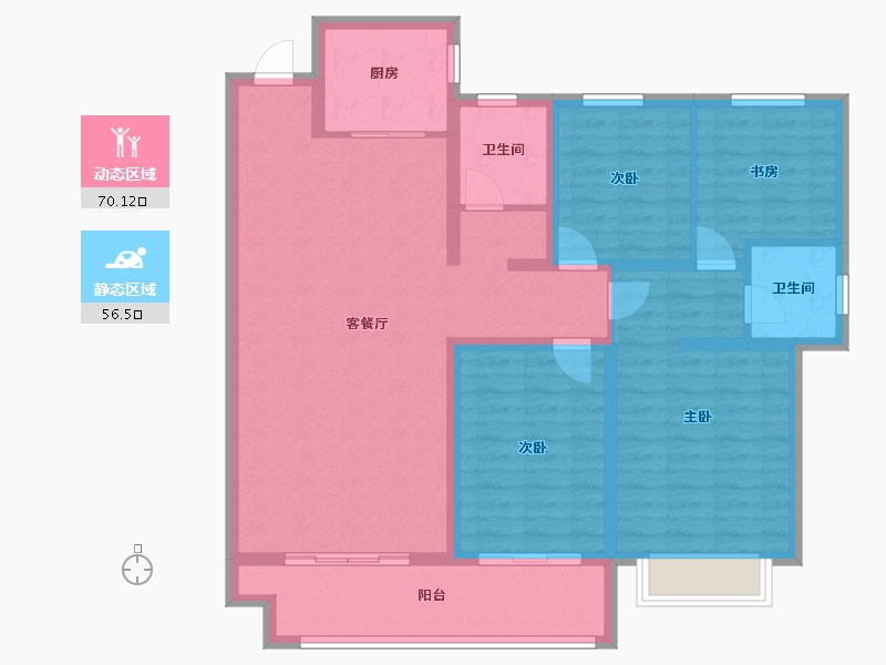 山东省-枣庄市-金玉嘉园-113.60-户型库-动静分区