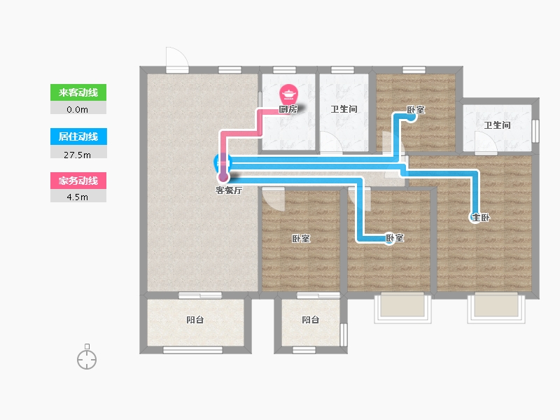 浙江省-绍兴市-水韵蓝湾-102.66-户型库-动静线