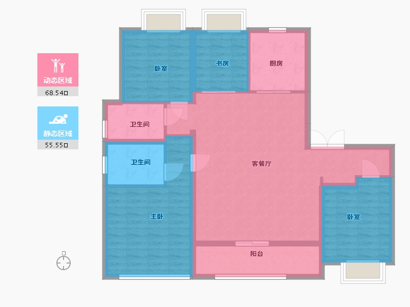 上海-上海市-中国铁建花语前湾-112.00-户型库-动静分区