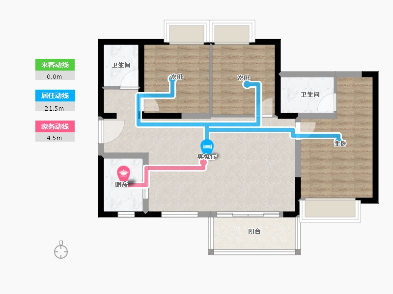 云南省-昆明市-佳兆业城市广场-79.25-户型库-动静线