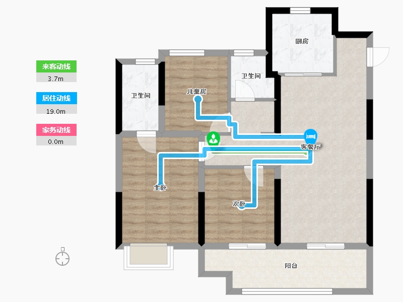 河南省-郑州市-郑轨云麓-84.05-户型库-动静线