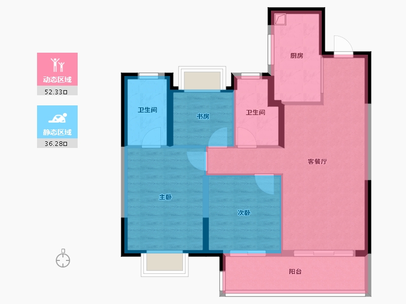 上海-上海市-杨浦城投·悦江湾-79.20-户型库-动静分区