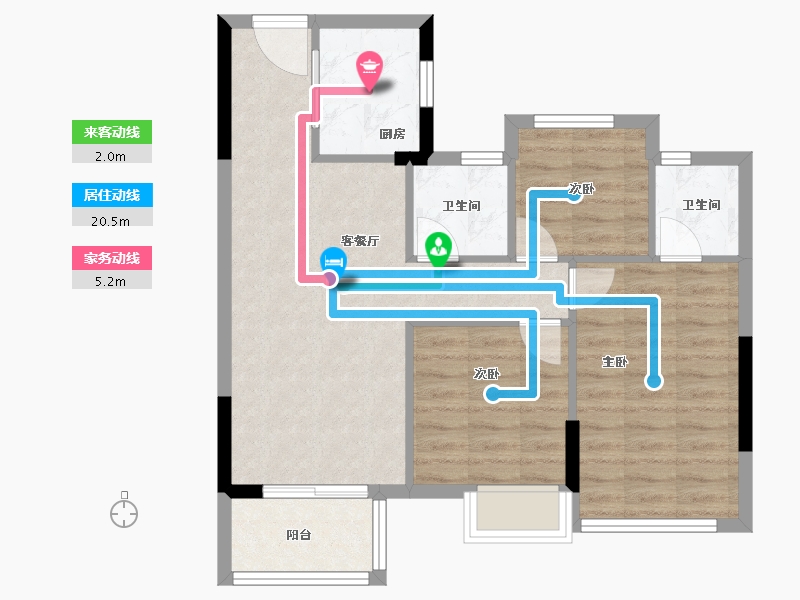 福建省-福州市-凯佳江南江南里-71.01-户型库-动静线