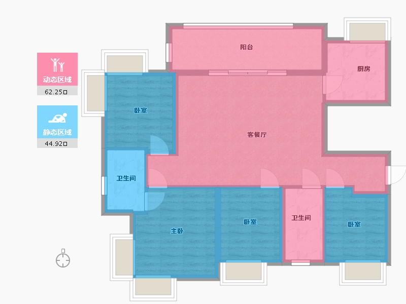 广东省-东莞市-盛和星岸-96.12-户型库-动静分区