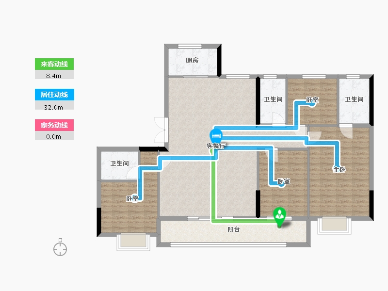 浙江省-台州市-高速·云曜芳华-132.19-户型库-动静线