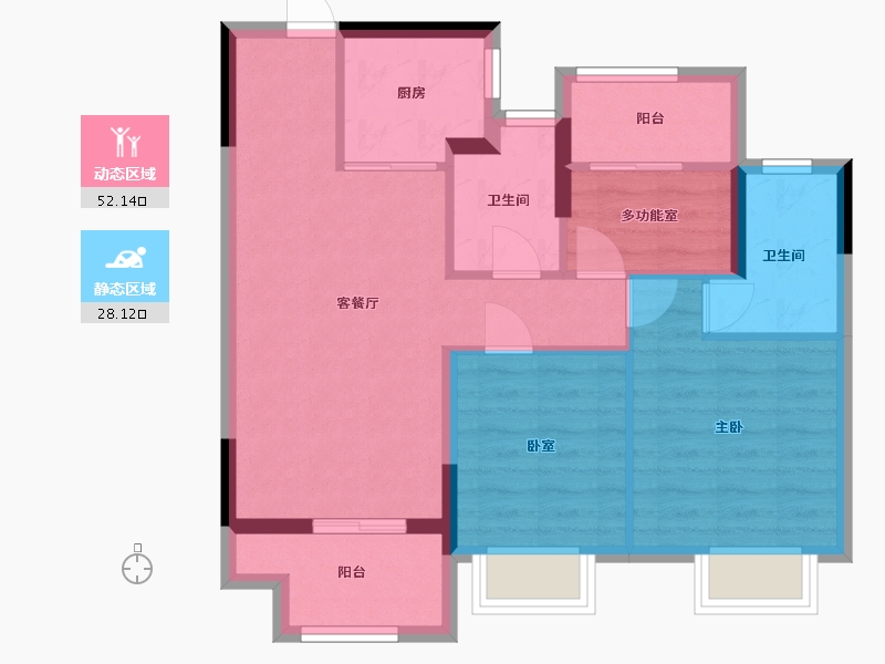 浙江省-湖州市-祥新玖境府-71.39-户型库-动静分区