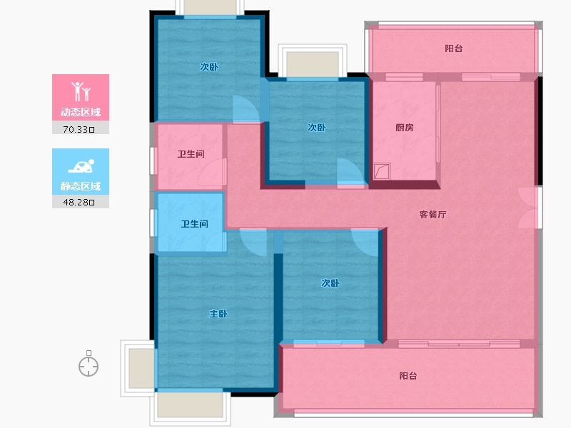 湖南省-长沙市-润和湘江天地-113.60-户型库-动静分区