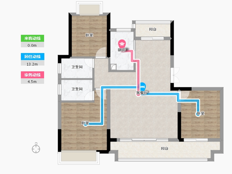 湖北省-宜昌市-宝业沁园-93.64-户型库-动静线