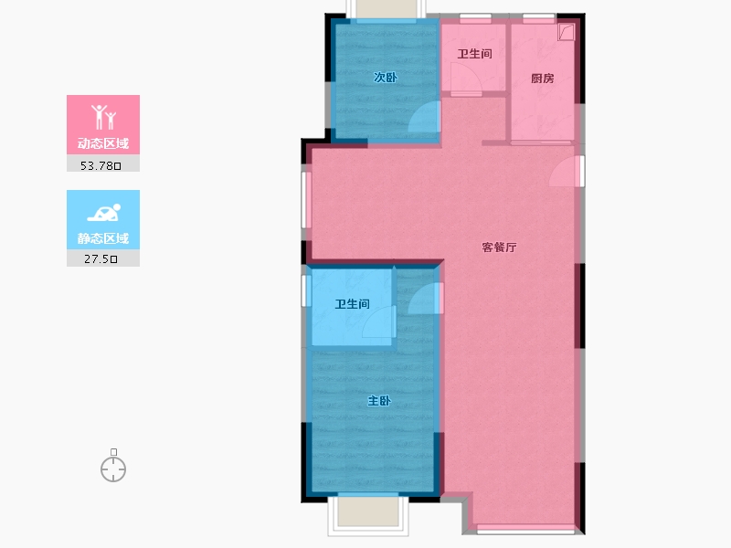 江苏省-苏州市-兰亭-81.40-户型库-动静分区