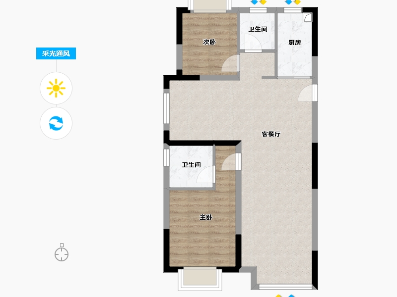 江苏省-苏州市-兰亭-81.40-户型库-采光通风