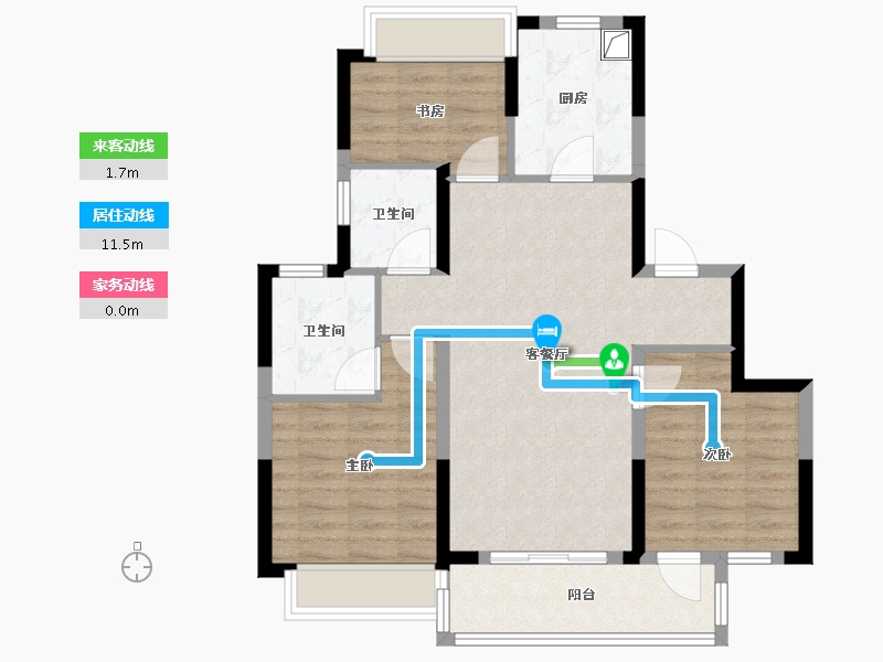 上海-上海市-浦发唐城-81.60-户型库-动静线