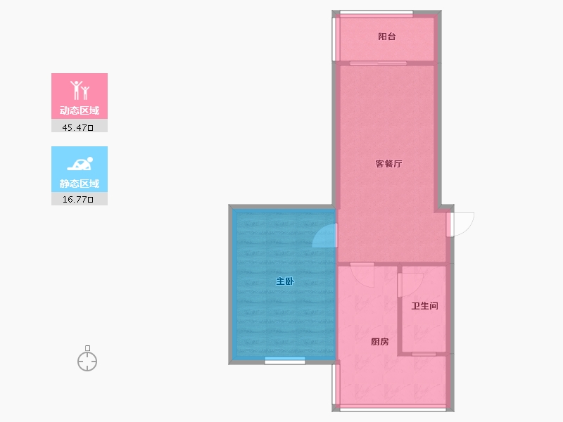 四川省-成都市-西安北路三巷5号院-54.50-户型库-动静分区