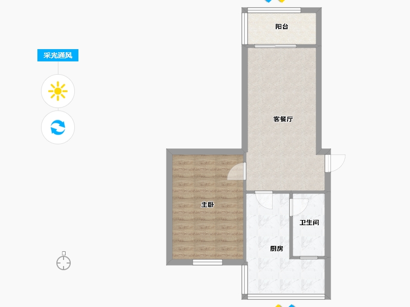 四川省-成都市-西安北路三巷5号院-54.50-户型库-采光通风