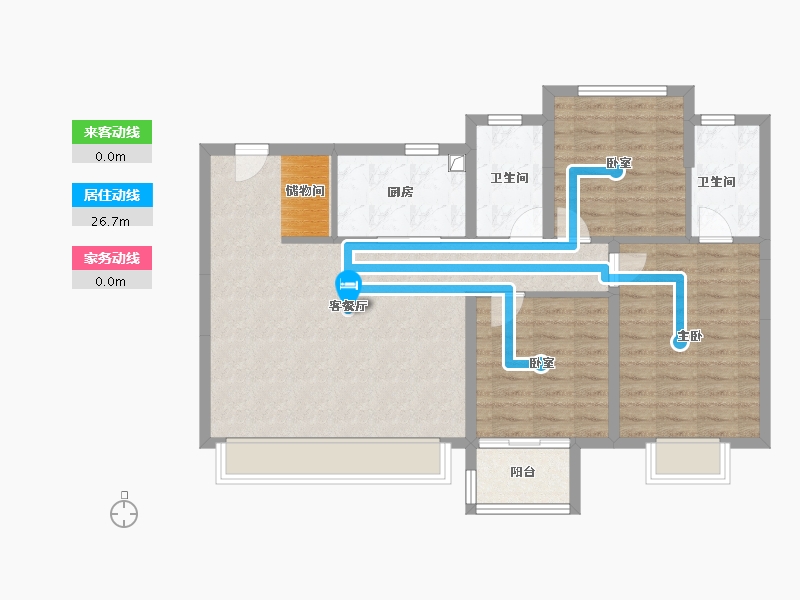 浙江省-嘉兴市-建发方洲·缦云府-90.40-户型库-动静线