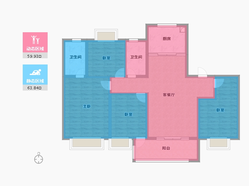 上海-上海市-保利光合上城跃城-111.01-户型库-动静分区