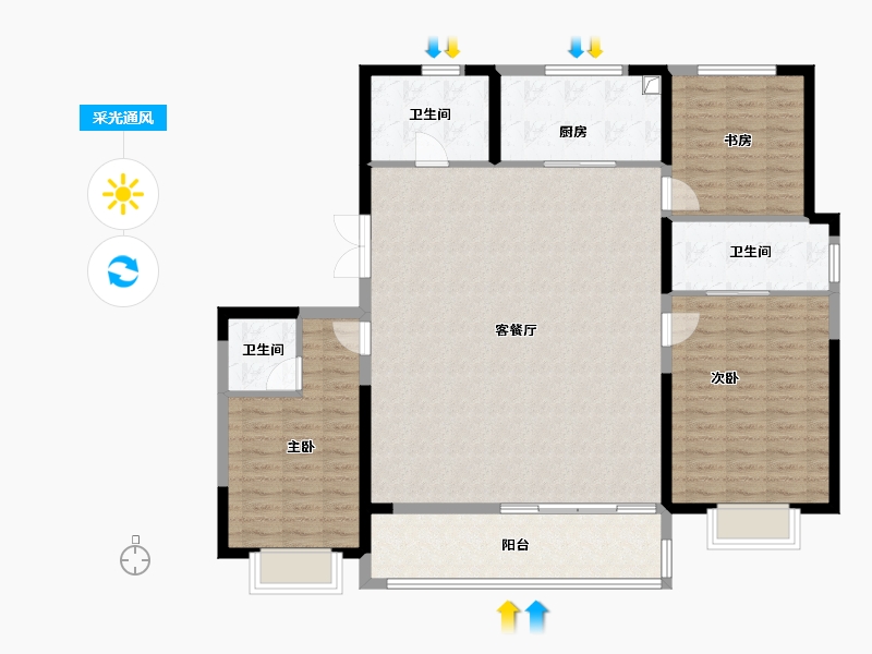 上海-上海市-金鼎睿府-132.00-户型库-采光通风