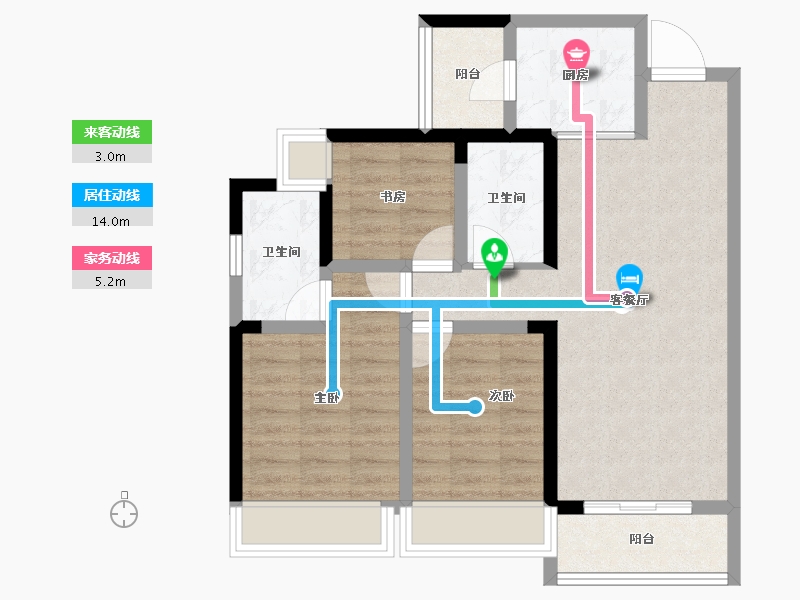 四川省-成都市-天府菁萃里二期-73.90-户型库-动静线