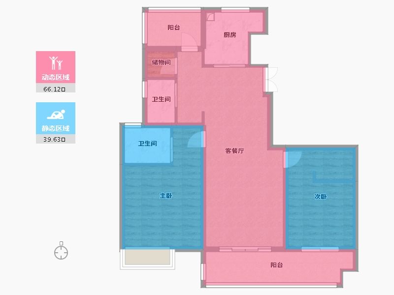 江苏省-盐城市-龙运仕家-94.40-户型库-动静分区