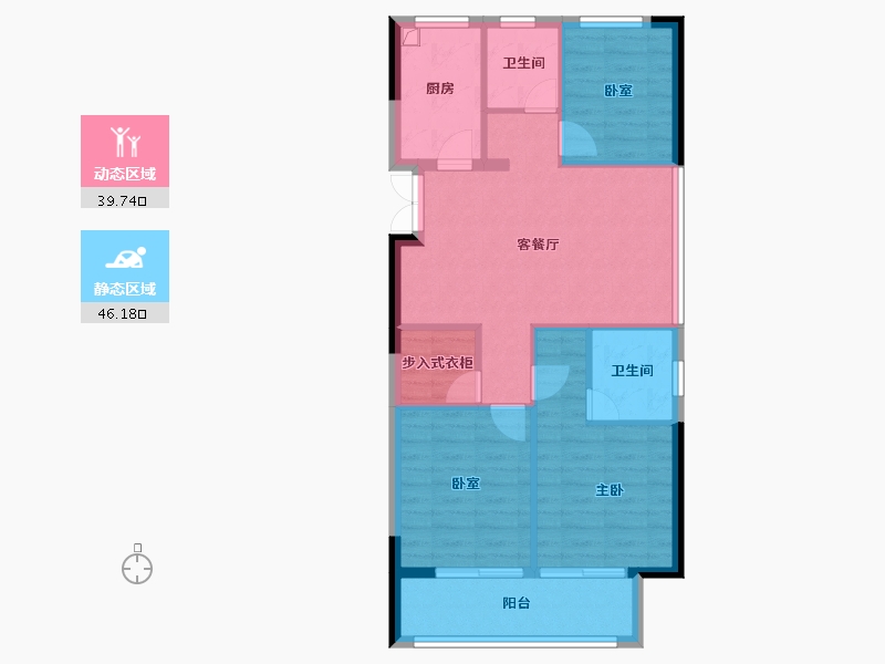 浙江省-宁波市-璟云府-77.60-户型库-动静分区