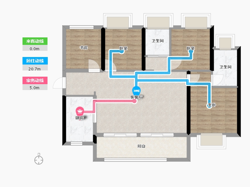 广东省-中山市-宝龙城-88.80-户型库-动静线