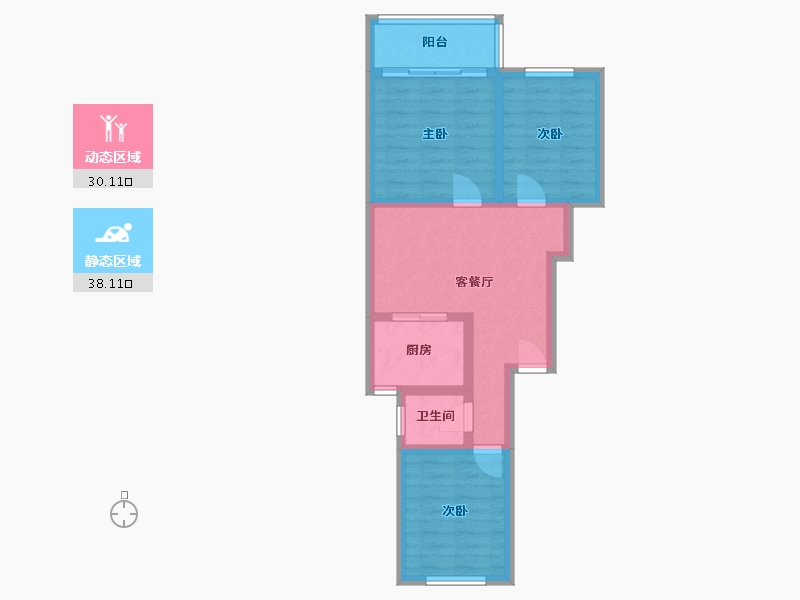 江苏省-南京市-宁工新寓一村-59.16-户型库-动静分区