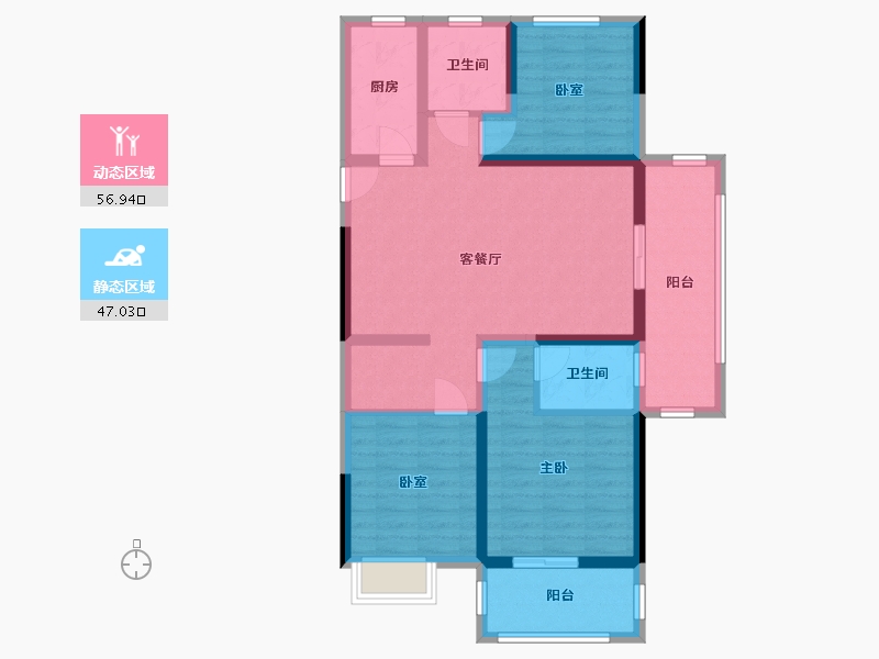 河南省-濮阳市-建业春天里-102.40-户型库-动静分区